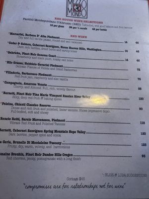 Trattoria Mezzomondo menu 2